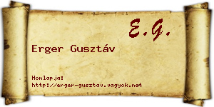 Erger Gusztáv névjegykártya