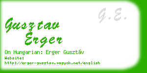 gusztav erger business card
